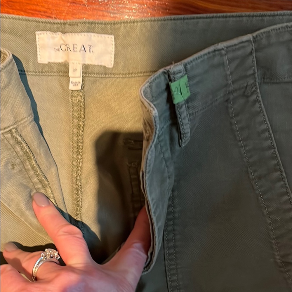 THE GREAT. Olive Green Utility Pants - Picture 3 of 7